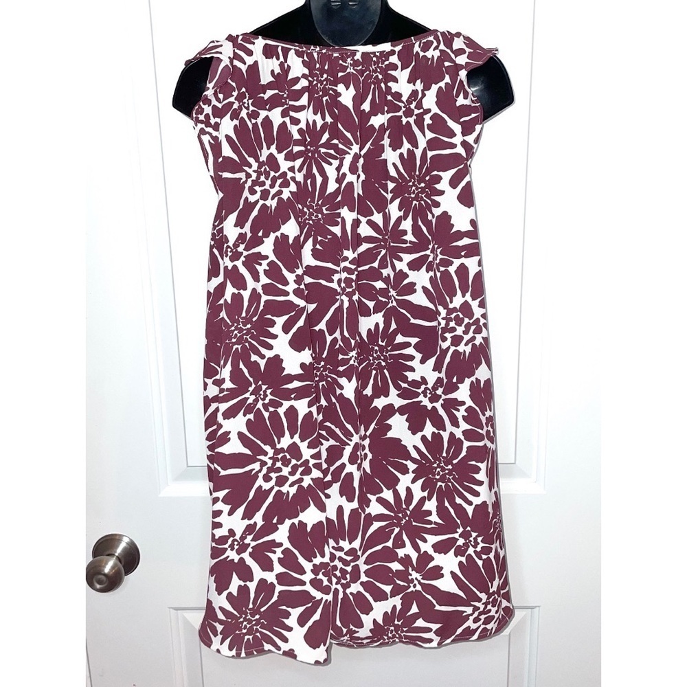 LOFT Plum & White Floral Sleeveless Top, size small - Picture 4 of 5